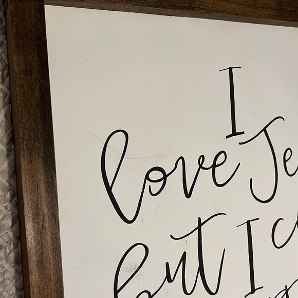 I LOVE JESUS BUT I CUSS A LITTLE HANDMADE WOODEN SIGN - Picture 10 of 11